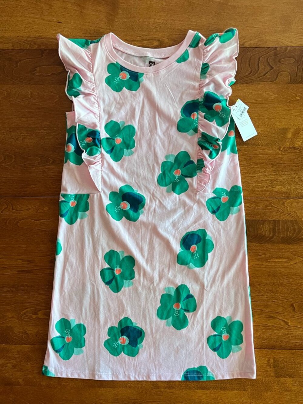 Tea Collection pink and green floral dress 12 NWT